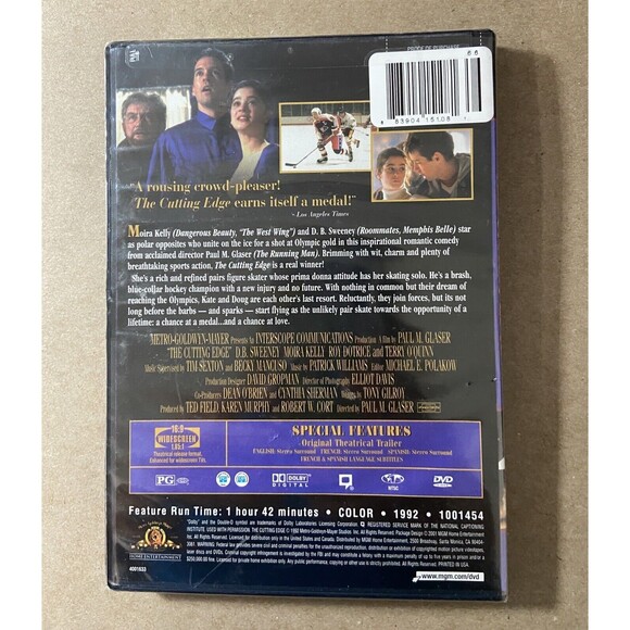 The Cutting Edge DVD DB Sweeney Moira Kelly Figure Skating Romance Movie PG - Picture 3 of 3